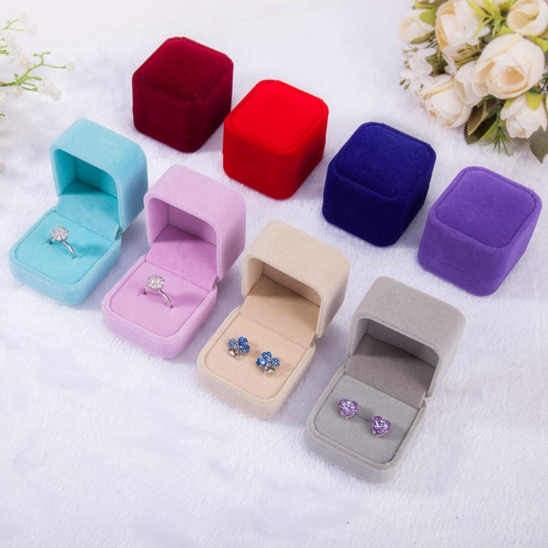 ZaneGear 2 Pack Velvet Ring Boxes, Earring Pendant Jewelry Case, Ring Earrings Gift Boxes, Jewellry Display (Black, Ring Box) - Image 4